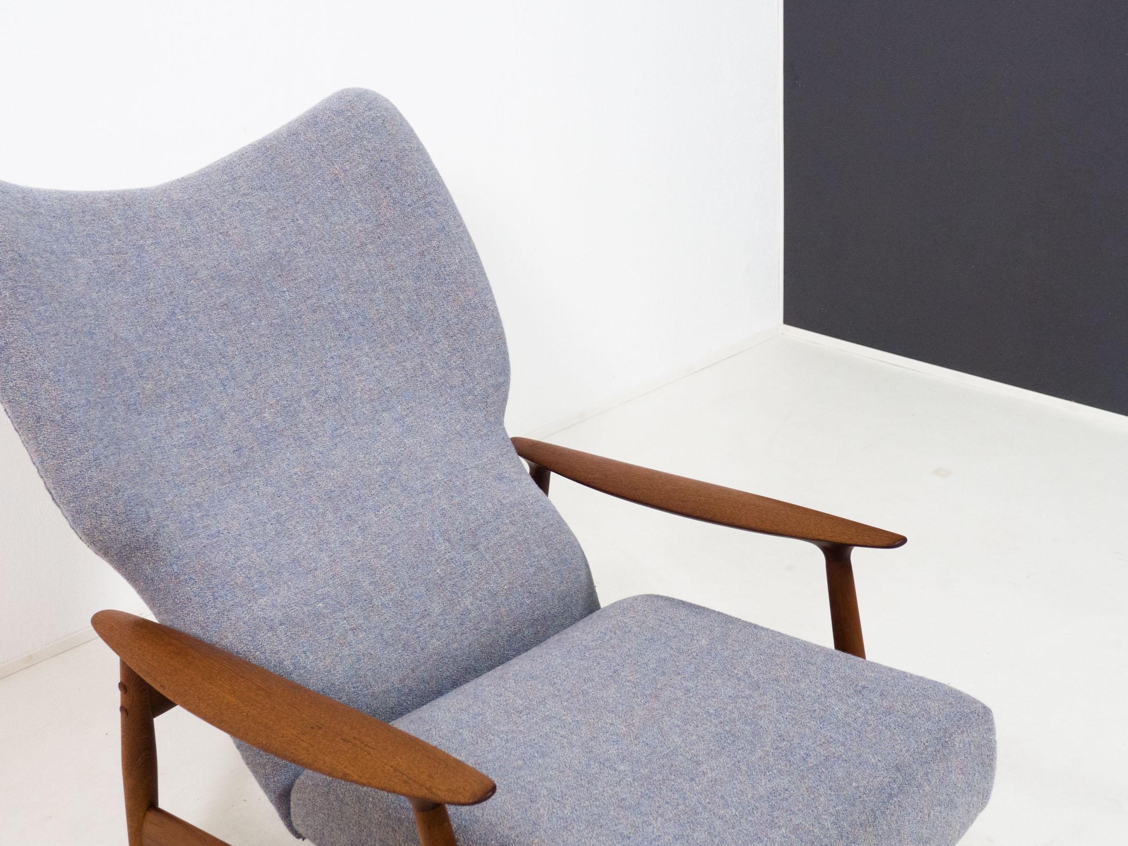 20th Century Peter Wessel teak reclining lounge chair – K. Rasmussen
