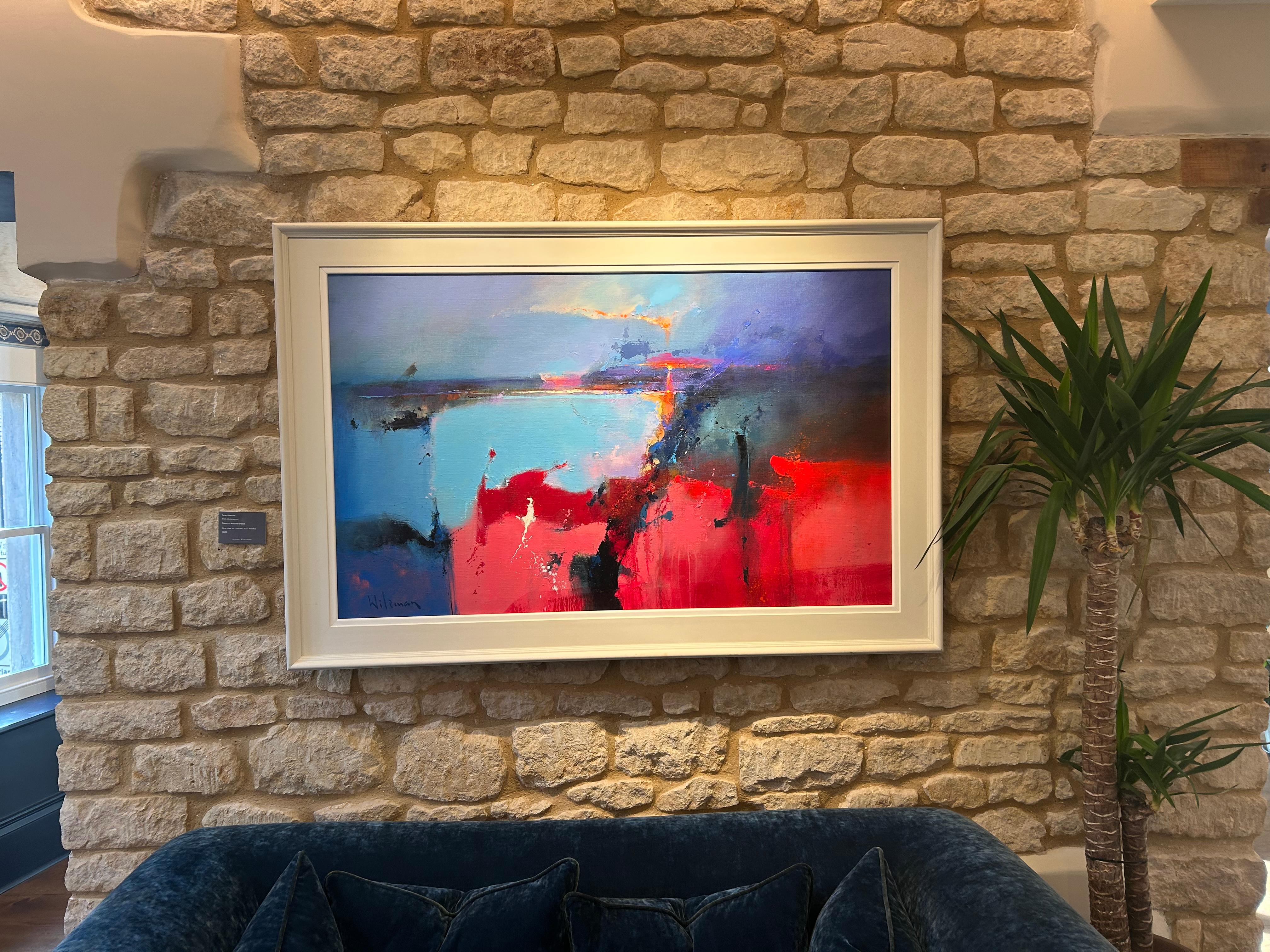 Portato in un altro luogo - Pittura astratta contemporanea britannica di paesaggio - Abstract Painting Viola di Peter Wileman