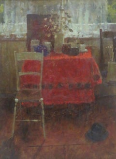 Original Post Impressionist English oil painting Interior Kitchen Scene