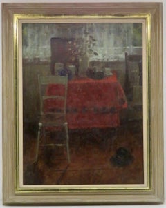 Original Post Impressionist English oil painting Interior Kitchen Scene 