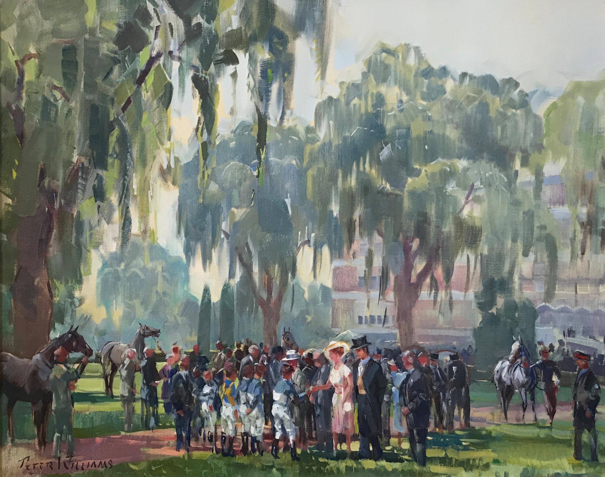 Peter Williams  Landscape Painting – Woodbine Queen Plates Day