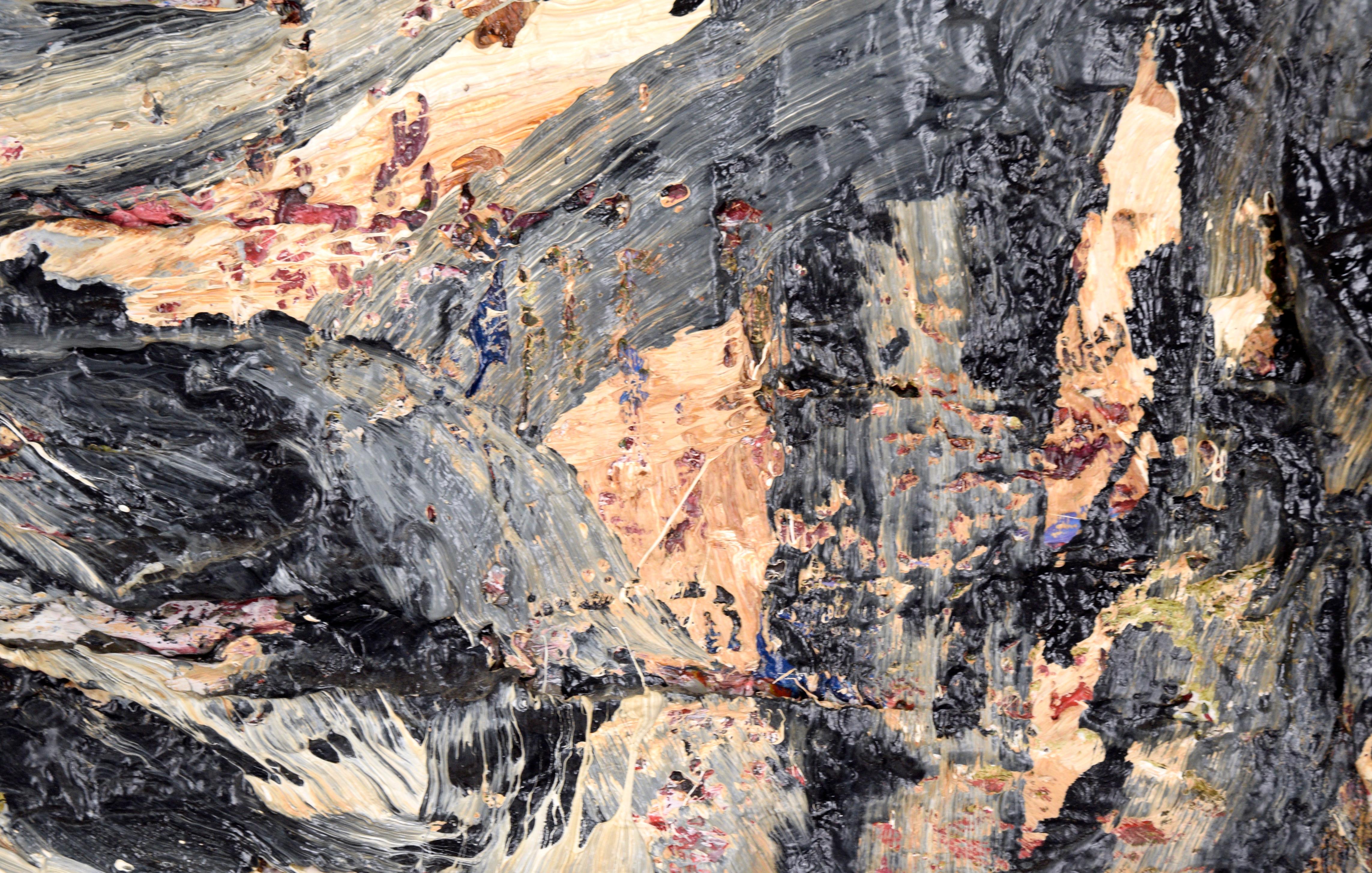 Grey and Tan Abstract Expressionist Texture Mid-Century Abstract by Peter Witwer For Sale 9