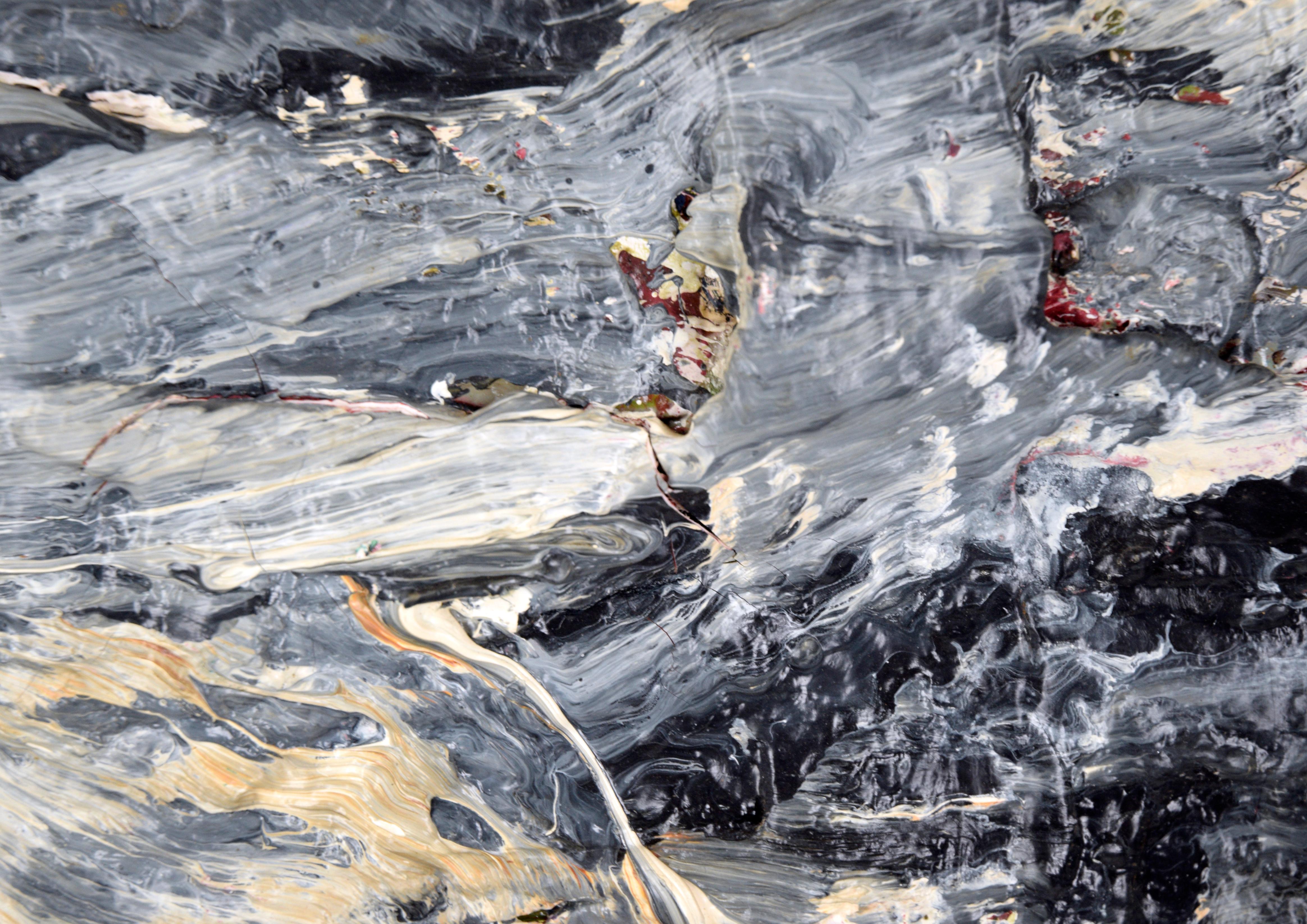 Grey and Tan Abstract Expressionist Texture Mid-Century Abstract by Peter Witwer For Sale 7
