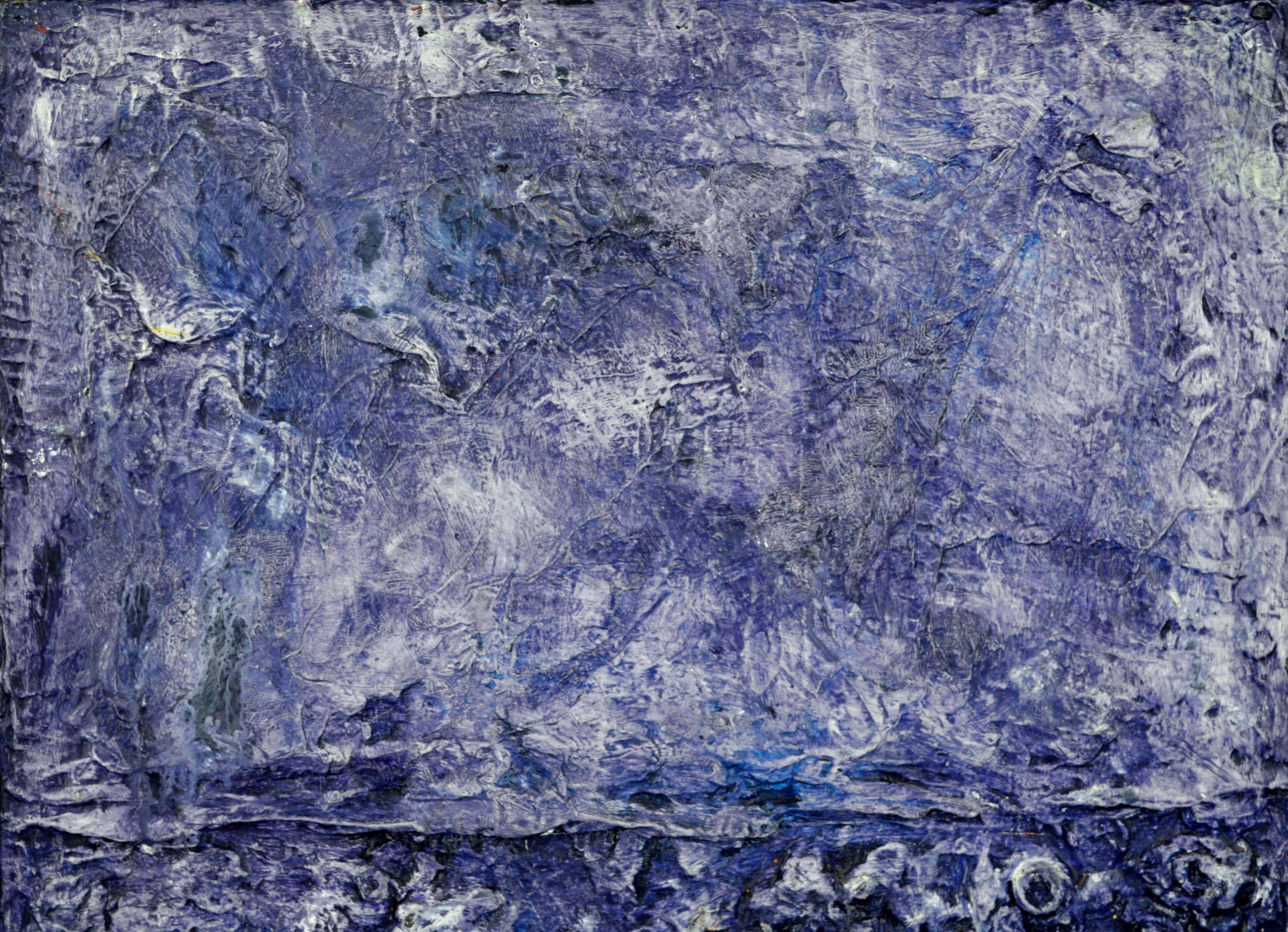 Mid Century Textural Color-Field Abstract in Royal Blue-Purple by Peter Witwer

A striking mid-century textural color-field abstract in a bold color palette of royal blue-purple by San Francisco artist Peter Witwer (American, 1928-1968). This highly