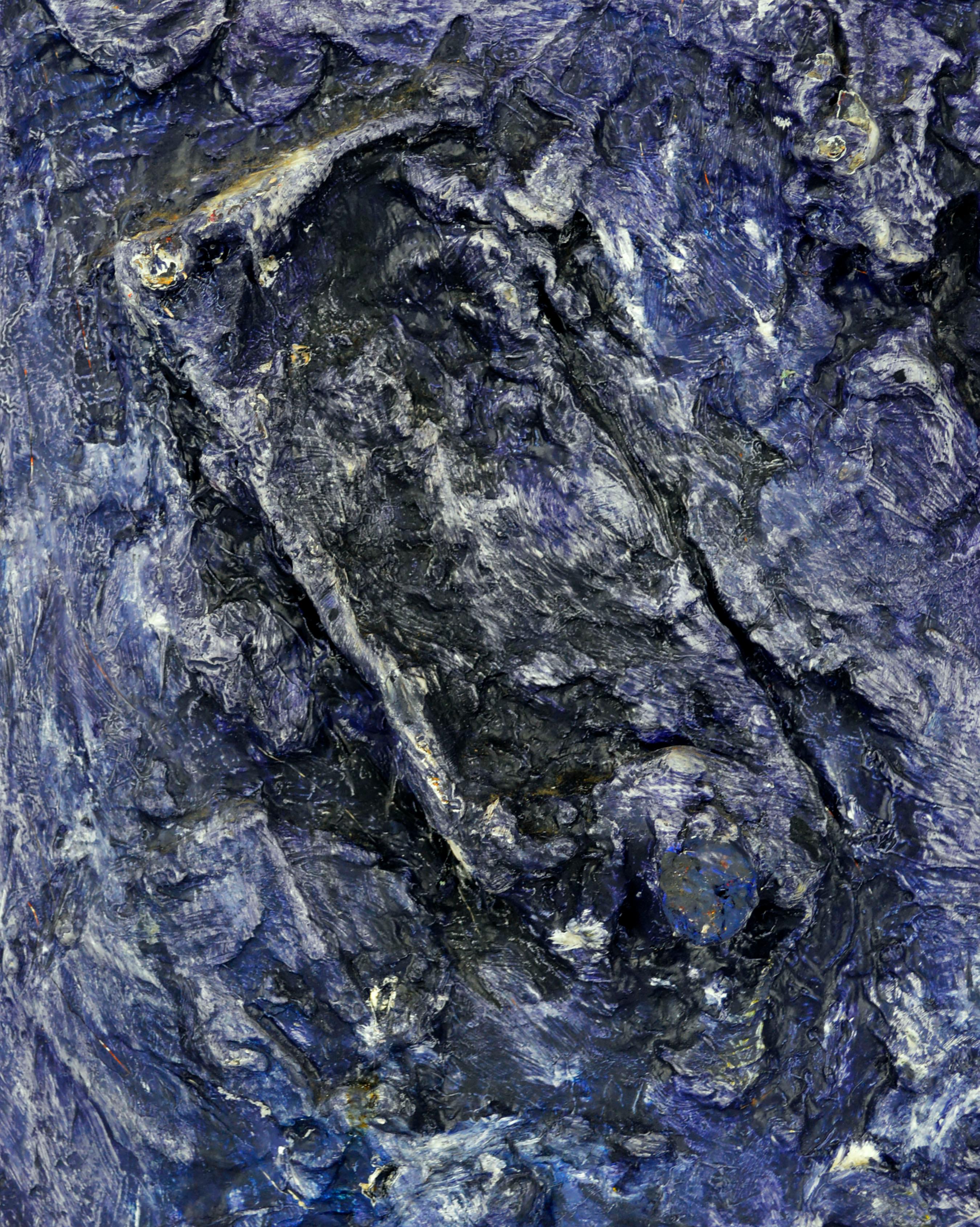 Mid Century Textural Color-Field Abstract in Royal Blue-Purple by Peter Witwer For Sale 1