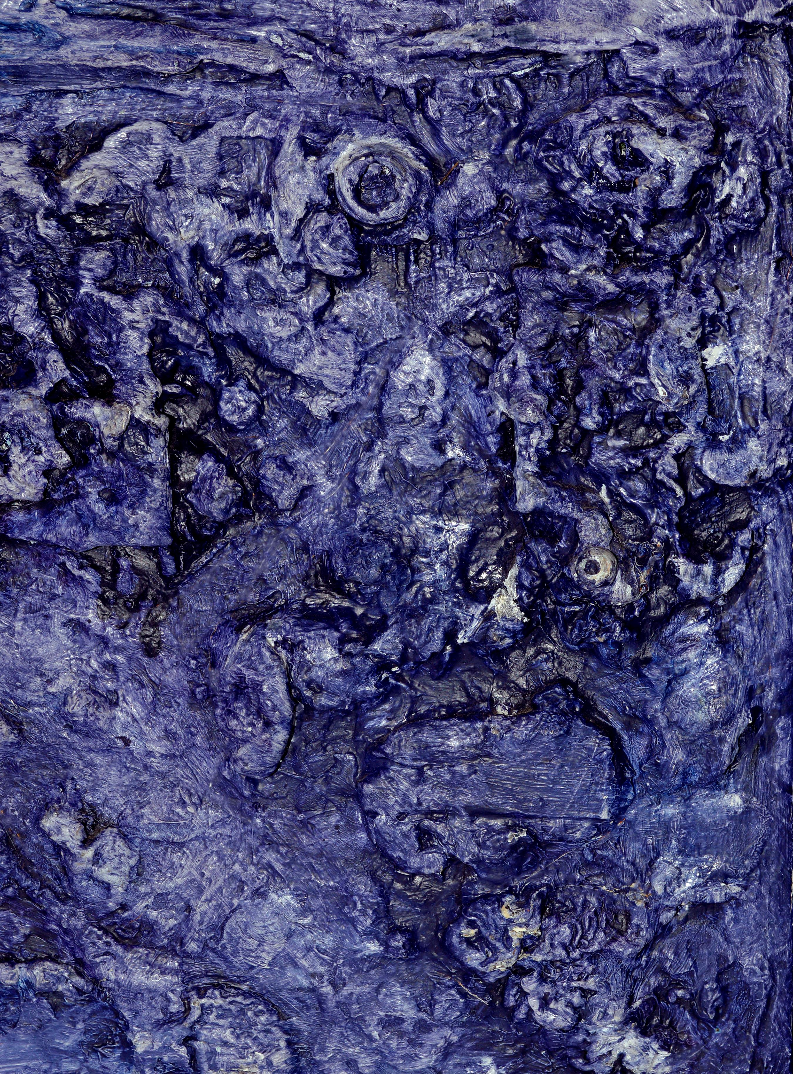 Mid Century Textural Color-Field Abstract in Royal Blue-Purple by Peter Witwer For Sale 2