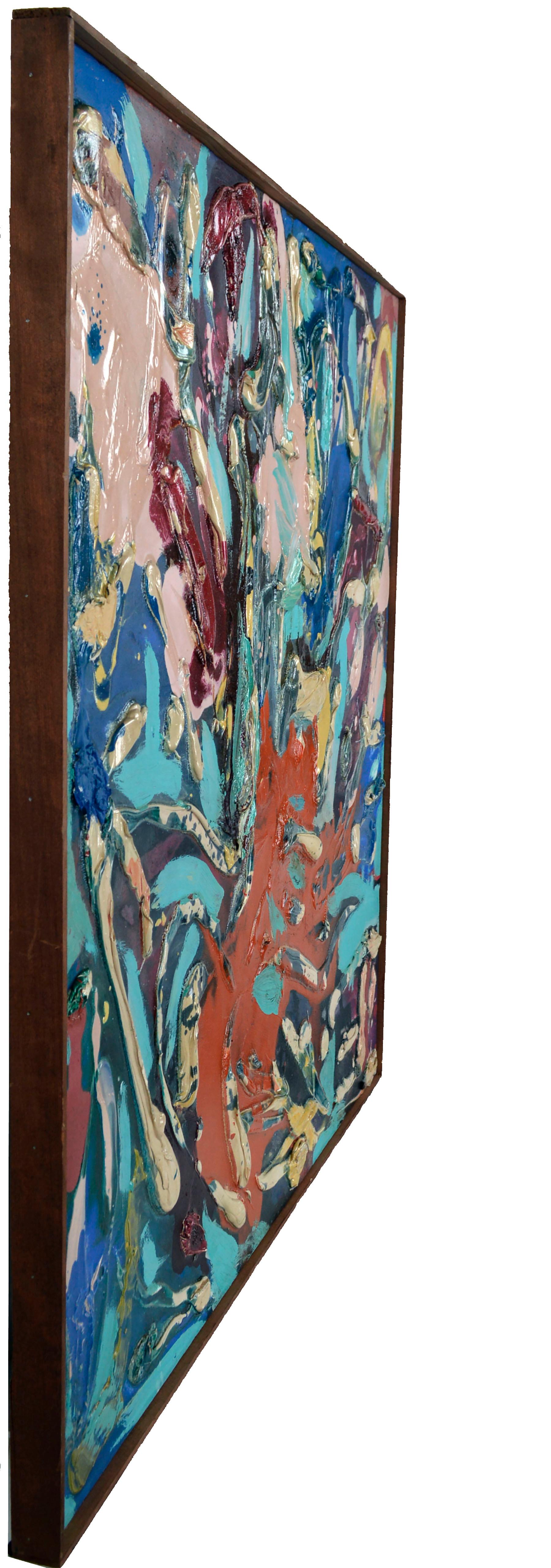 Multi-Color Abstract Expressionist Textural Mid-Century Abstract by Peter Witwer 5