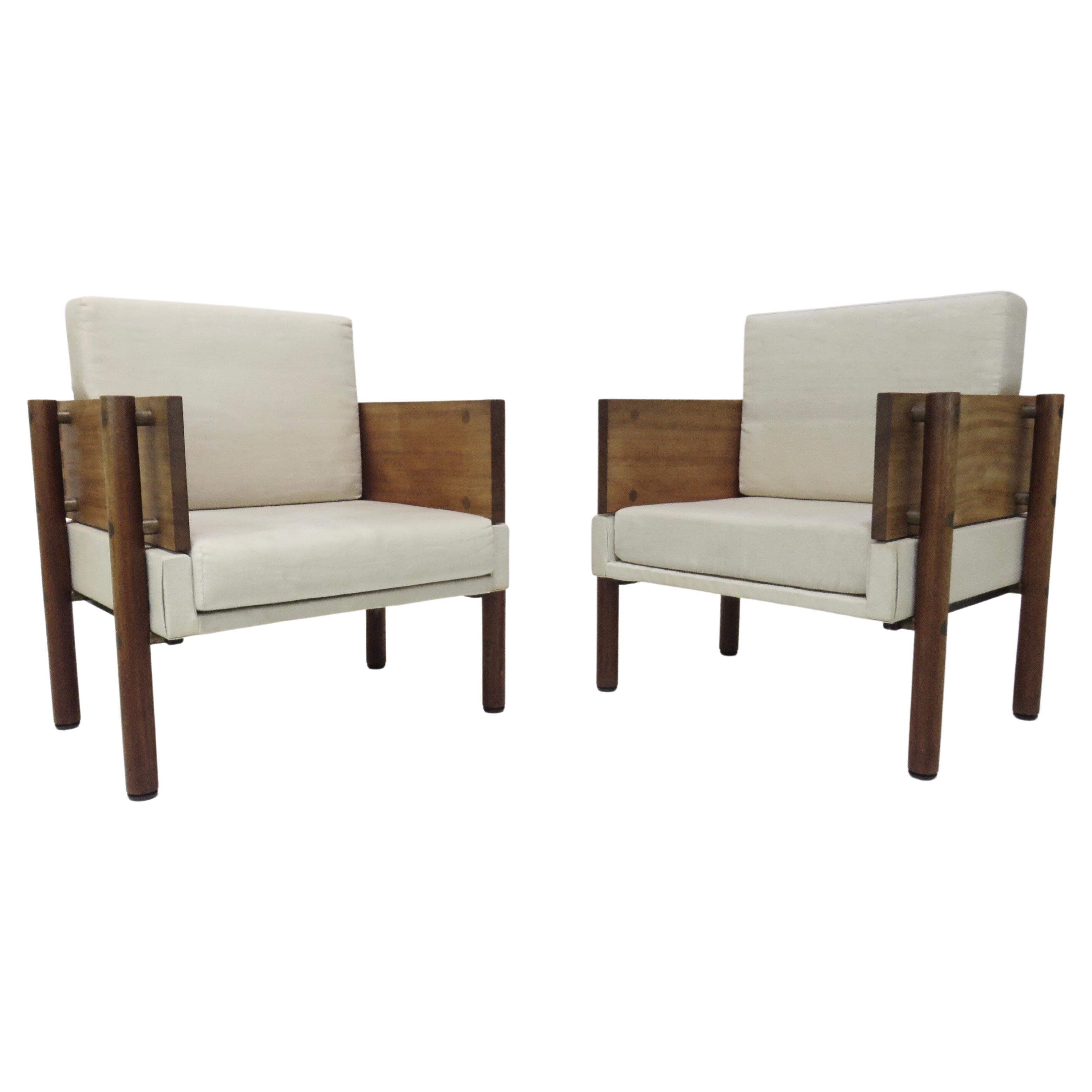 Architectural Pair of Chairs For Sale