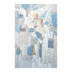"Light Prayer" Large Contemporary Pastel Toned Gestural Abstract Painting