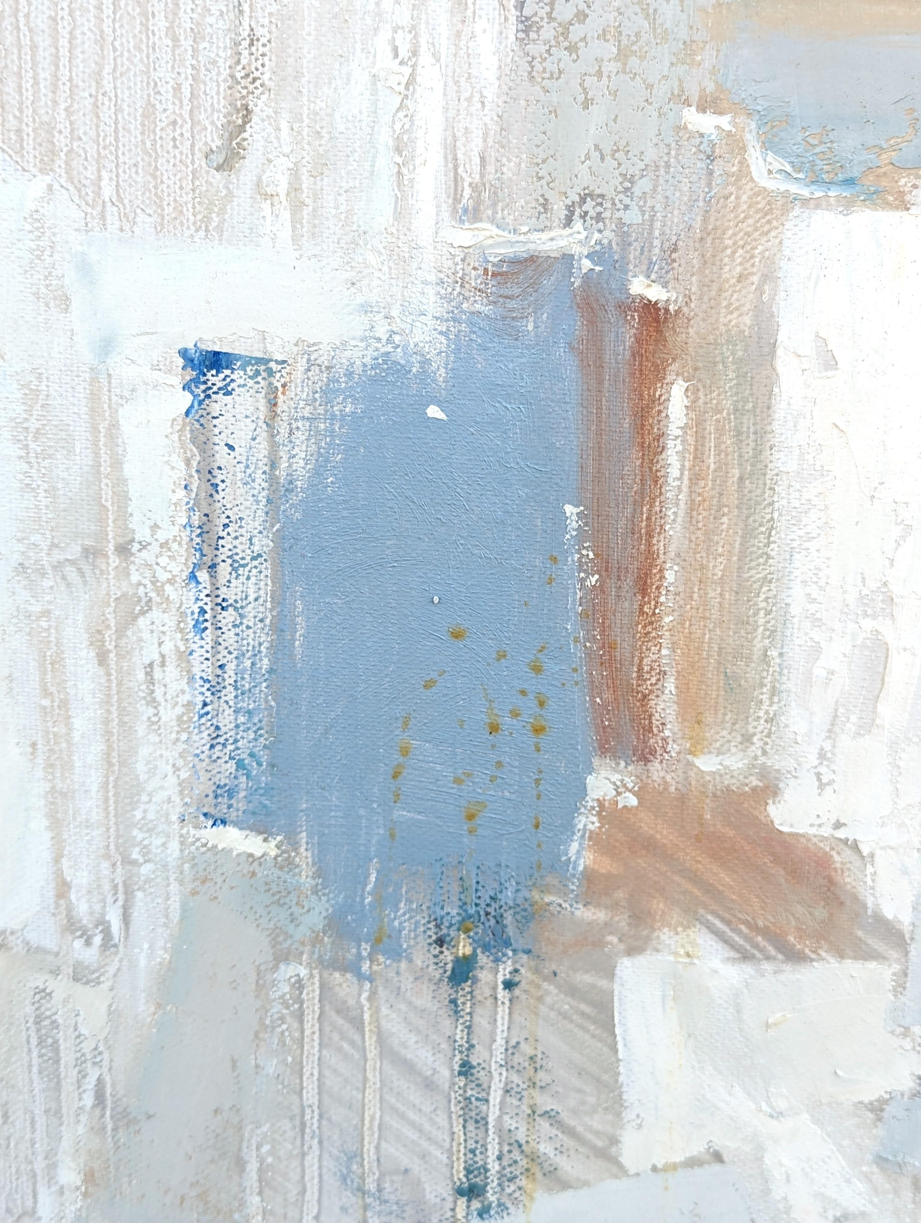 « Prière lumineuse » - Grande peinture abstraite contemporaine aux tons pastel 5