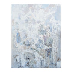 "Prayer Like Water" Large Contemporary Pastel Toned Gestural Abstract Painting