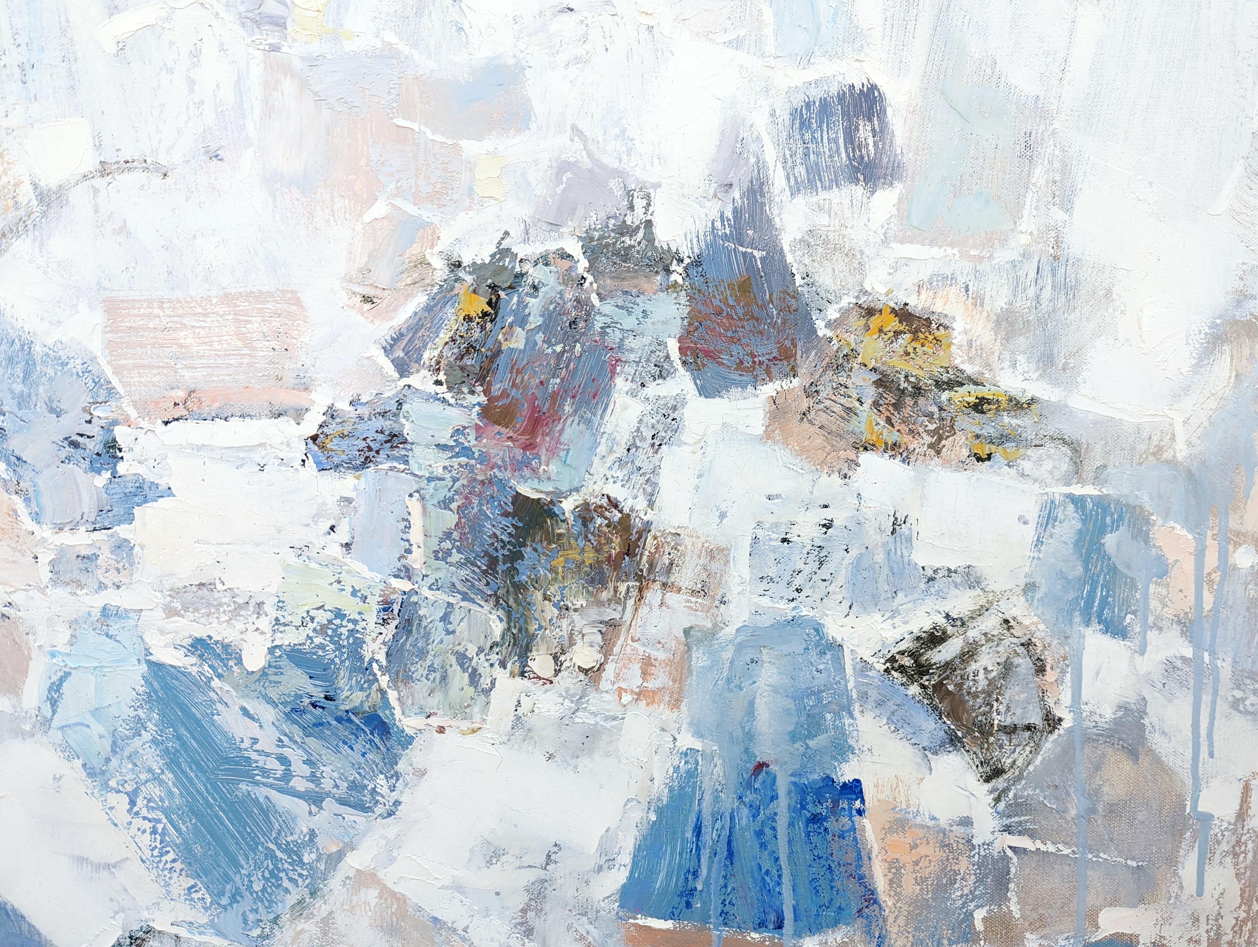 « Prayer on the Mount », grande peinture abstraite contemporaine aux tons pastel en vente 3