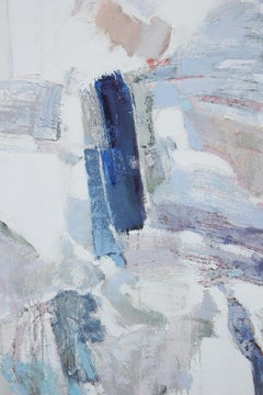 “Prayer Reaching Heaven” Pastel Toned Longitudinal Abstract Painting