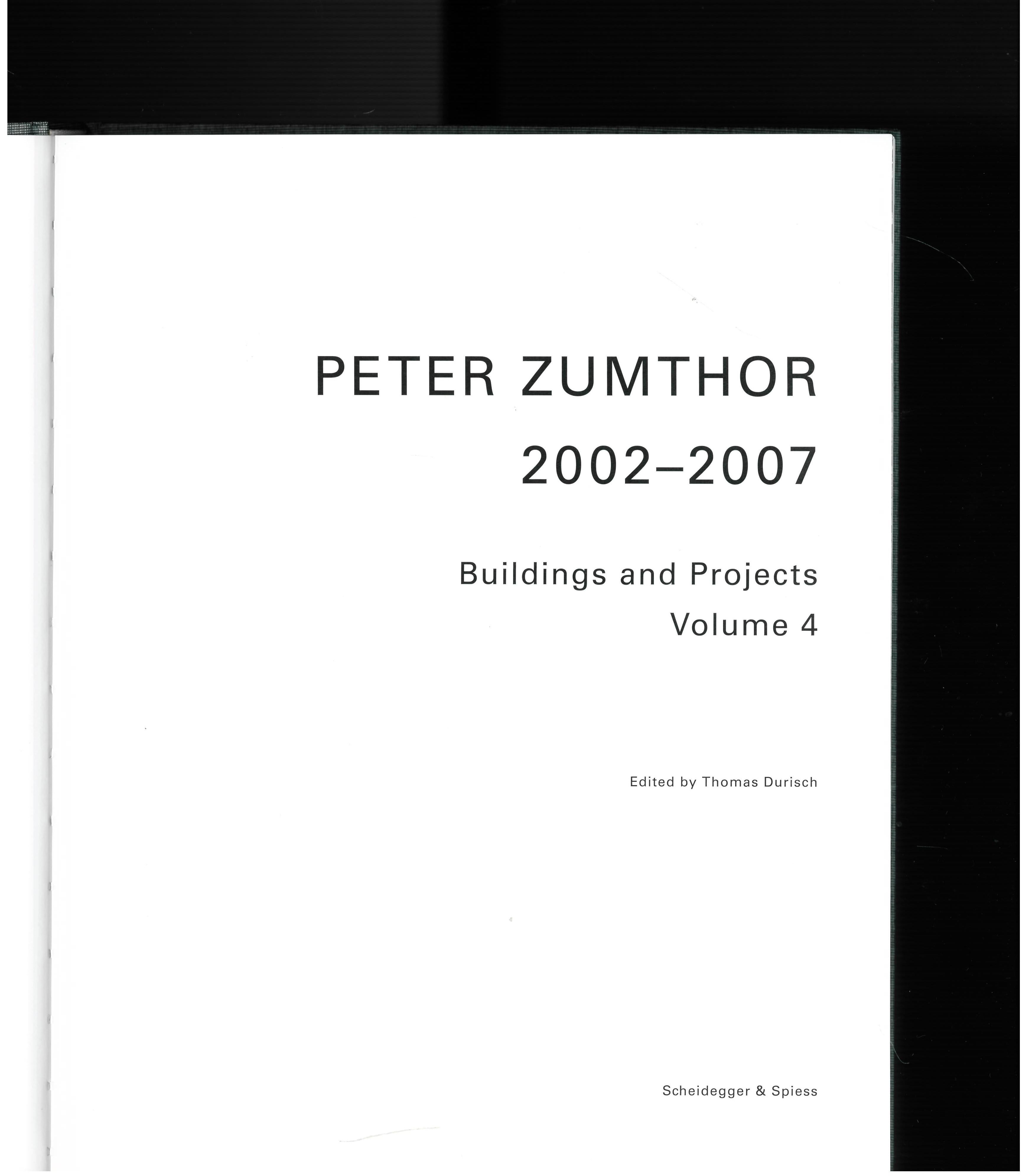 Paper Peter Zumthor 1985-2013: Buildings and Projects Edited by Thomas (Book) For Sale