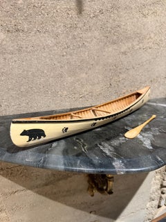 Peterborough Canoe Model Caramel Color Vintage Native American Handcrafted Woode