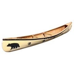 Peterborough Canoe Model Caramel Color Vintage Native American Handcrafted Woode Peterborough Canoe Model Caramel Color Vintage Native American Handcrafted Woode