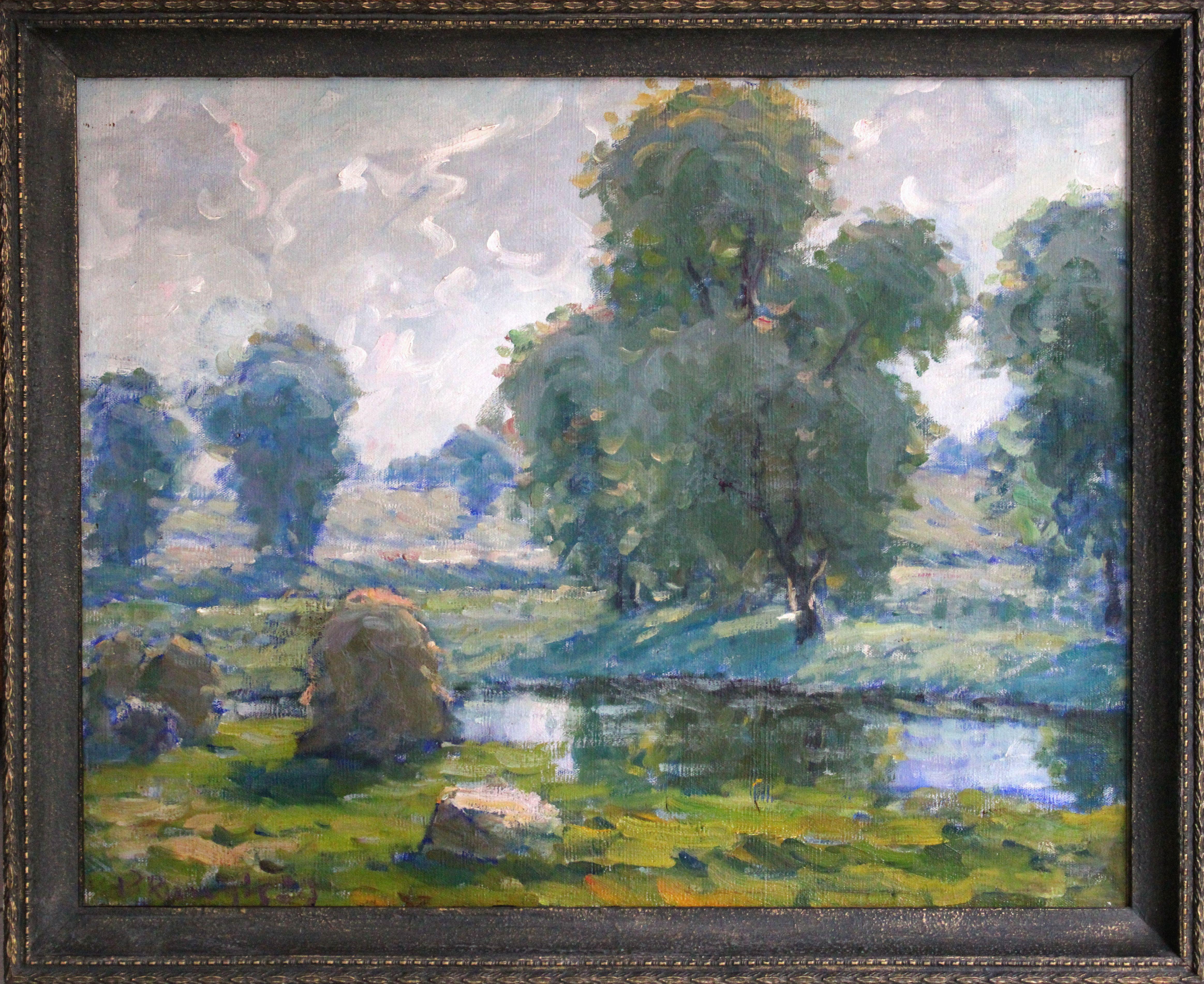 Summer day. Oil on canvas, 69x54 cm - Impressionist Painting by Peteris Rungis 