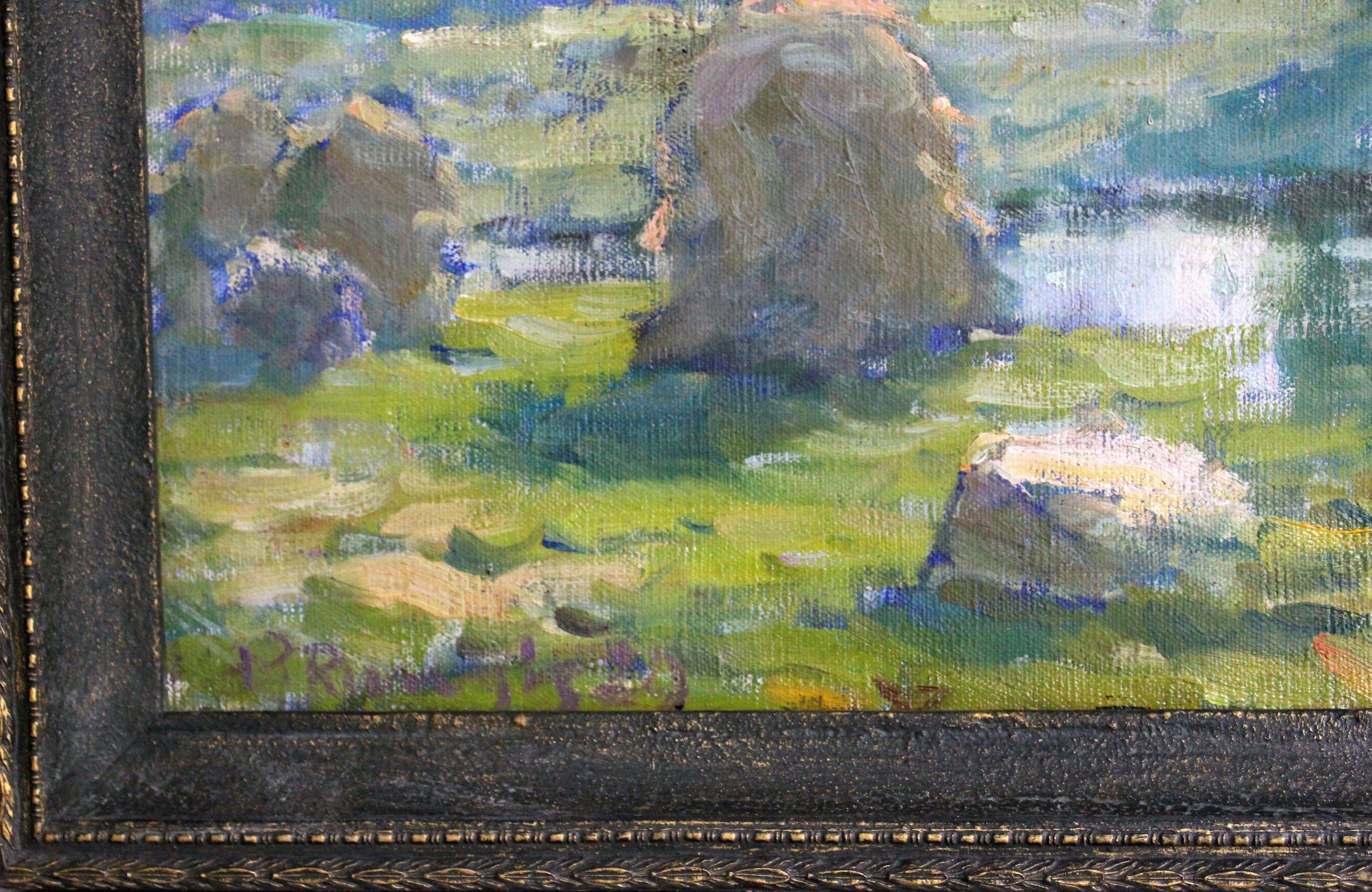 Sommertag. Öl auf Leinwand, 69x54 cm

Peteris Rungis (1893.23.II - 1967.23.II, Lettland)

Seit 1912 studierte er im Studio von J. Madernieks, in der Zeit des 1. Weltkriegs lernte er bei dem estnischen Maler N. Trira, Revel. Er absolvierte die