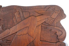 Large Mahogany Relief of Prometheus, The Giver of Fire in Style of Peterpaul Ott