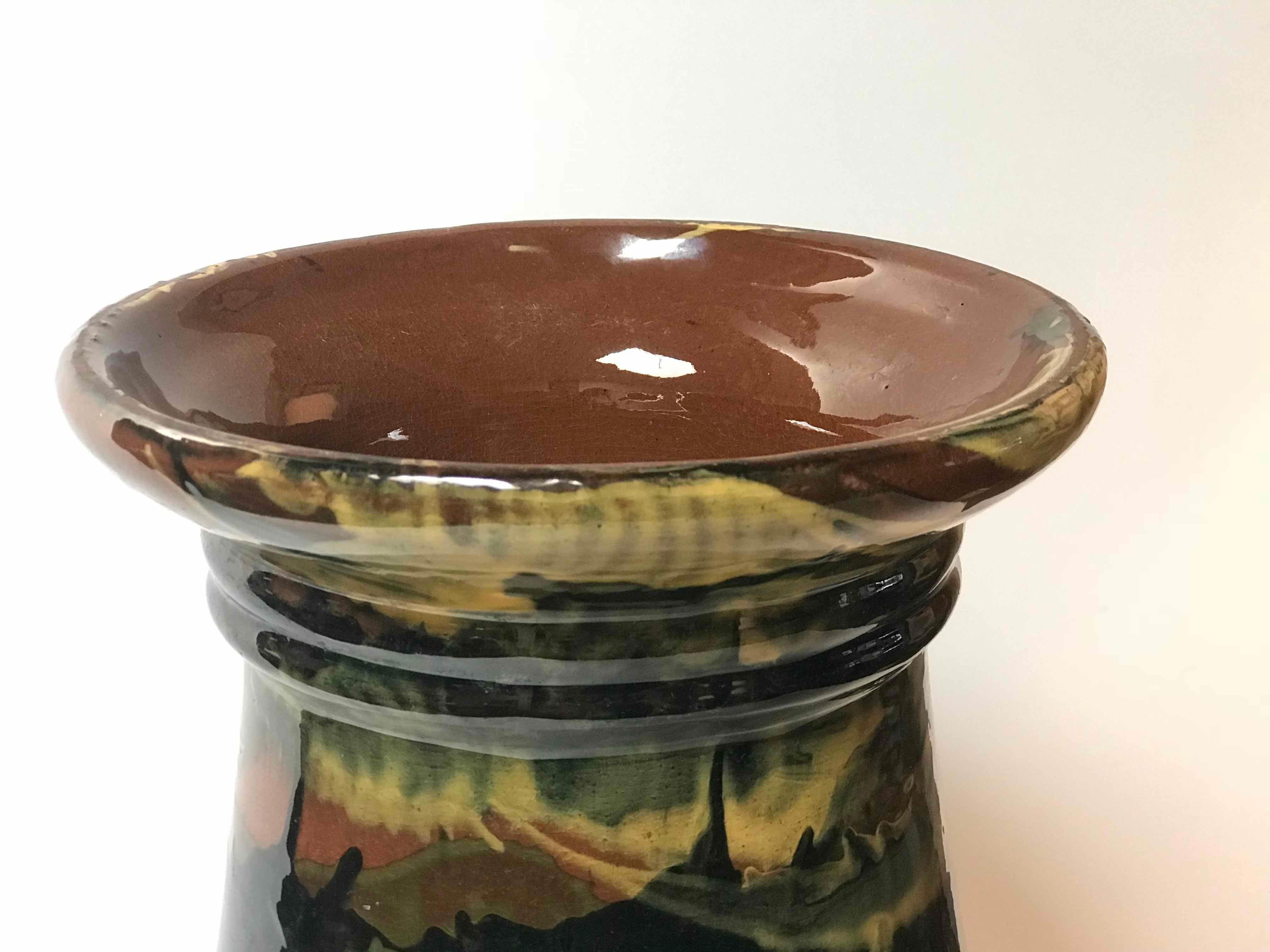 Peters and Reed glazed pottery vase.