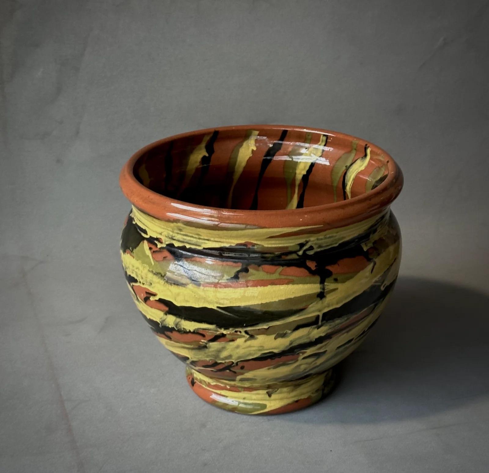 American Peters and Reed Glazed Pottery Vase For Sale