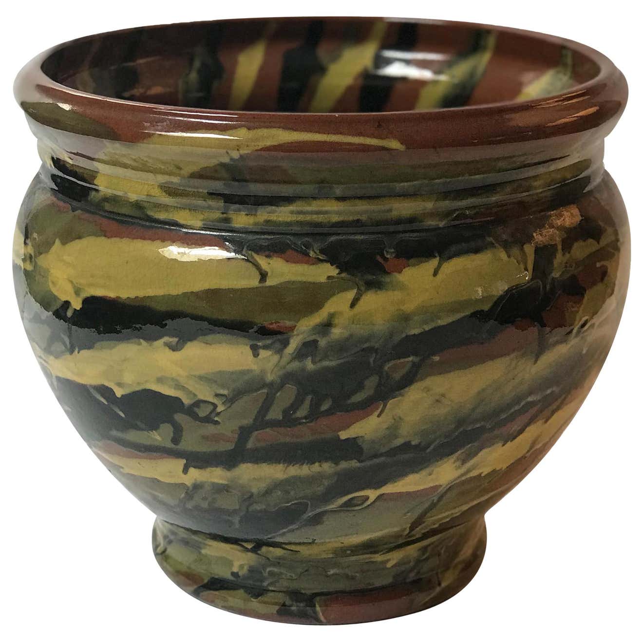 Early 20th Century Peters and Reed Glazed Pottery Vase For Sale at 1stDibs