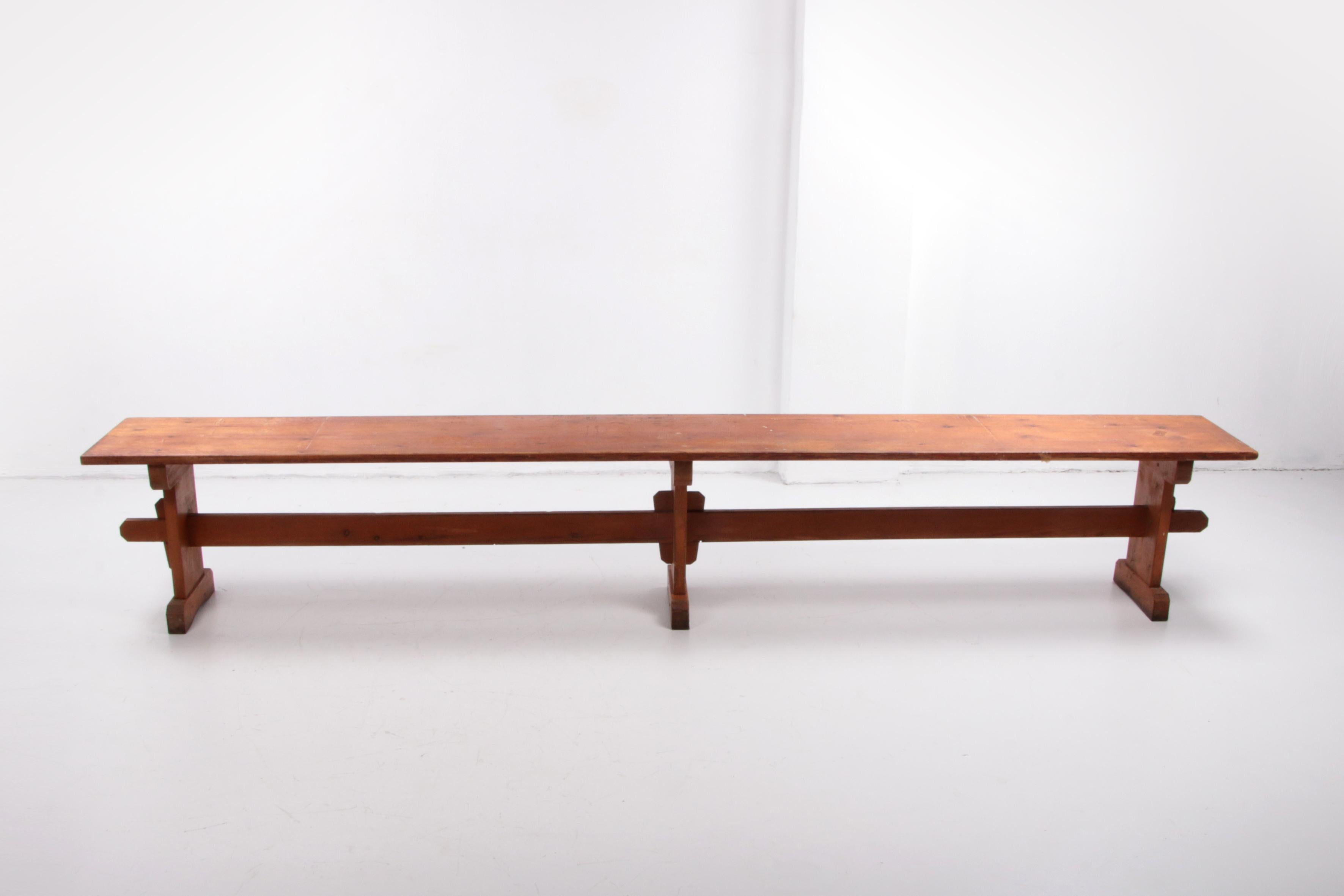 This bench, built by Petersen Antiques, is made from recycled antique Scandinavian hardwood. The simple and sturdy sofa is 290 cm long and was produced in the 1970s.

This sofa is made in the private studio of Petersen Antiques in Los Angeles,