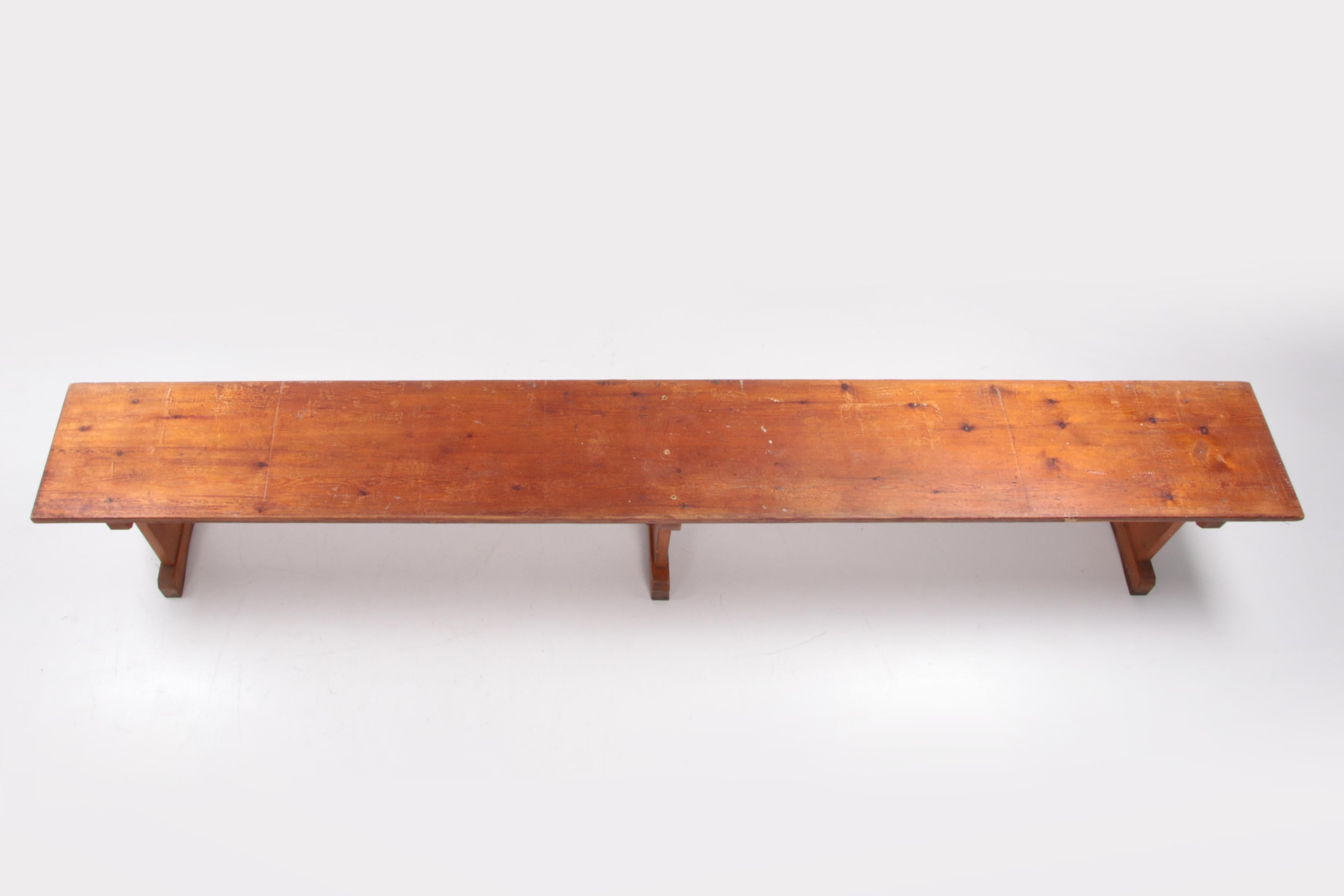 Late 20th Century Petersen Antiques Long Bench Made of Recycled Scandinavian Hardwood, 1970s