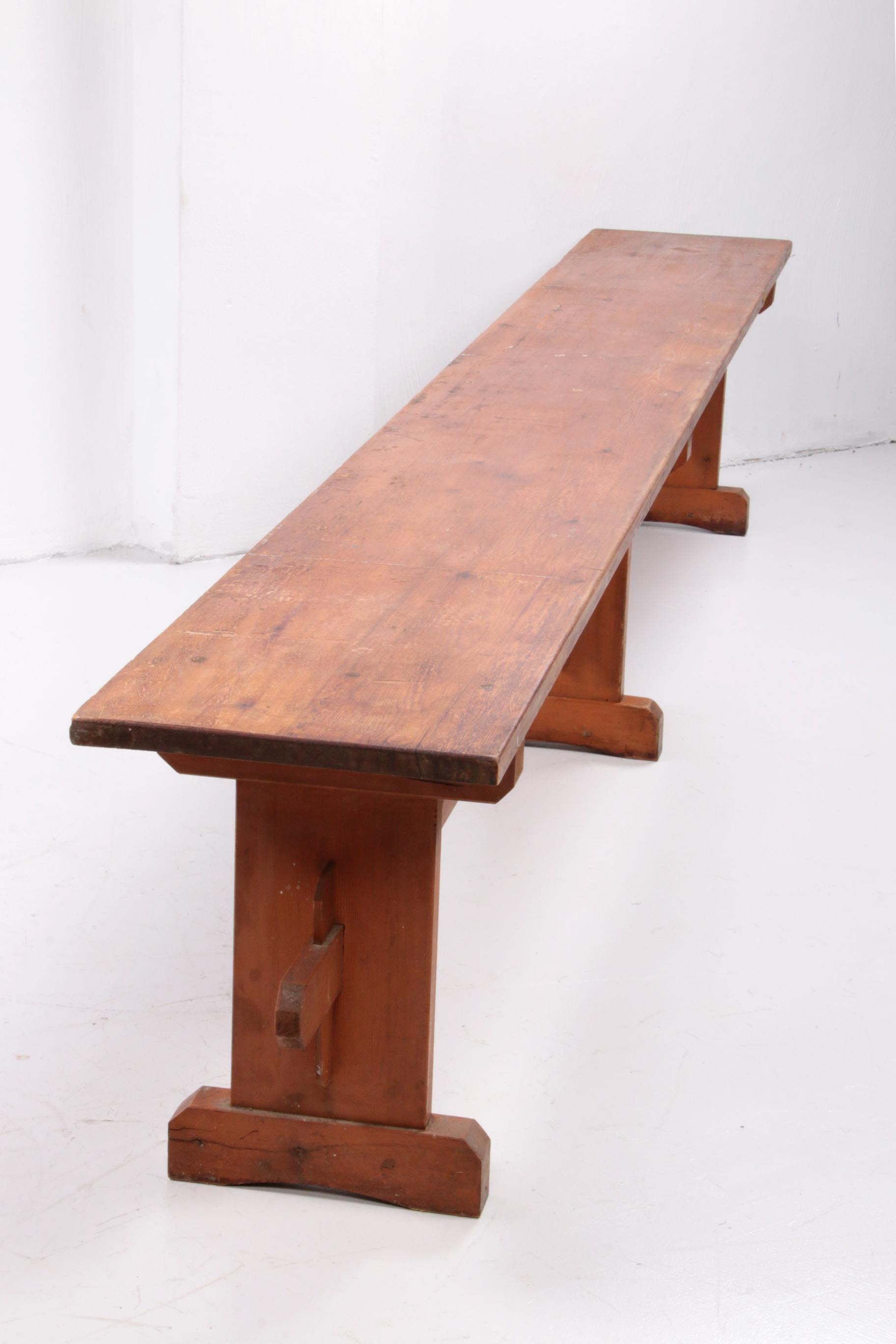 Petersen Antiques Long Bench Made of Recycled Scandinavian Hardwood, 1970s 3