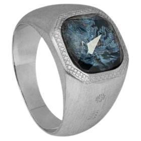 Bague de signalisation Petersite en argent sterling, taille M