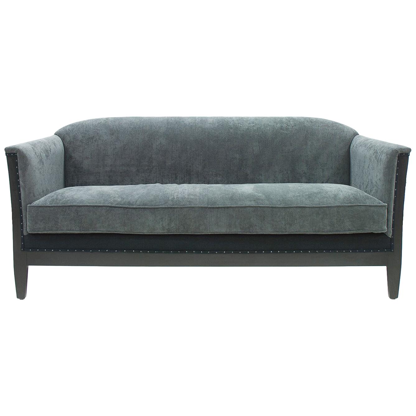 Peterson Sofa with Aqua Velvet Fabric