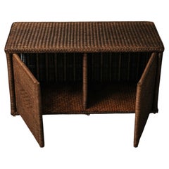 Peti Rattan Bench with Hidden Storage, Teak Finish