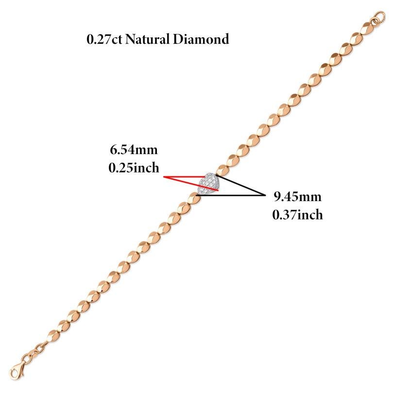 0.27ct Diamond Rose Gold Bracelet For Sale 1