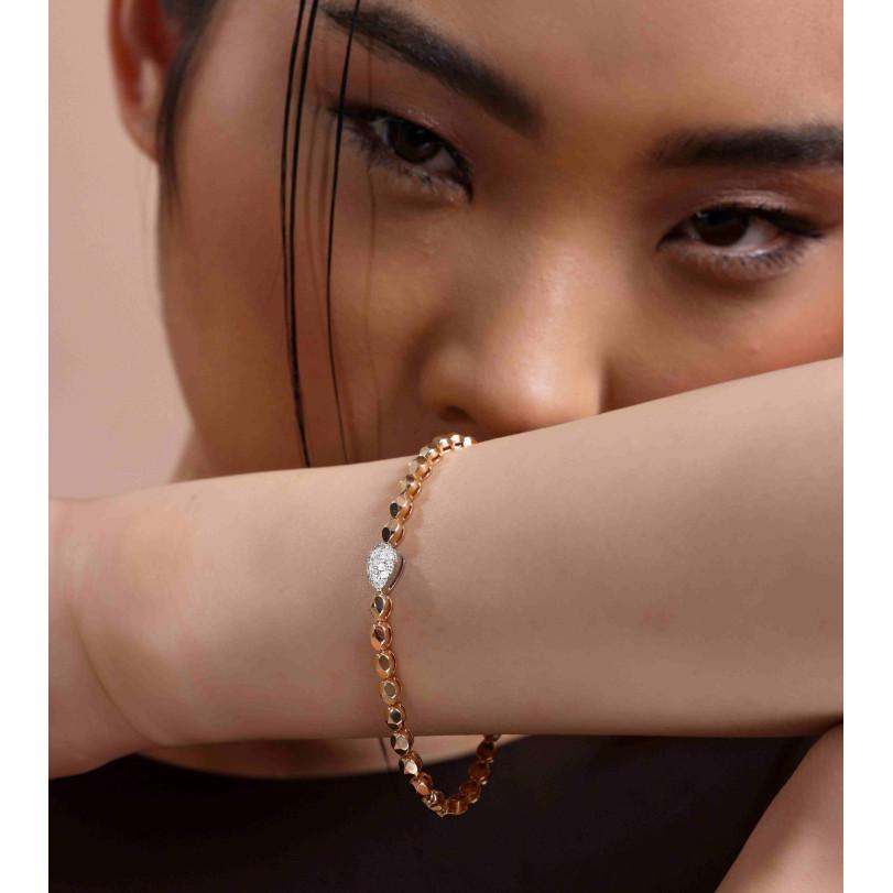 0.27ct Diamond Rose Gold Bracelet For Sale 2
