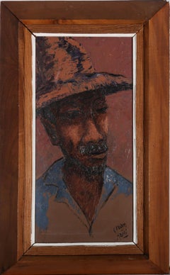 Vintage Petion Savain (1906-1973) - Haitian School Mid 20th Century Oil, Study of a Man