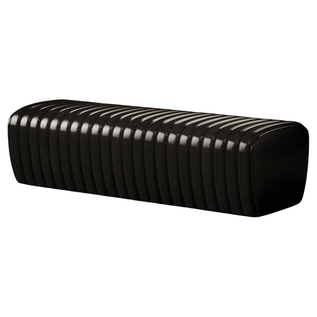 Petit Arrêt Bench Black Shining Leather For Sale