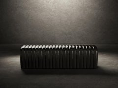 Petit Arret bench in black Shining leather - READY TO SHIP