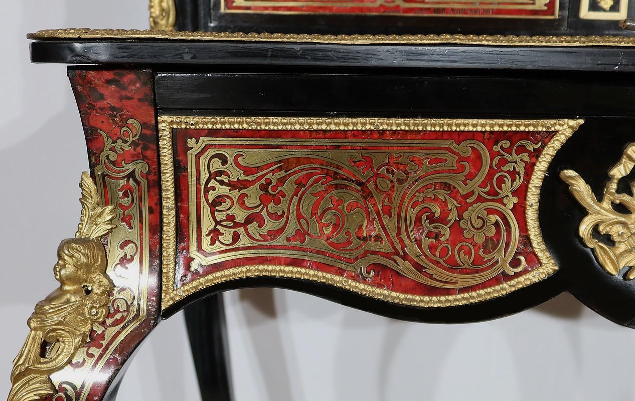 Small Cabinet in Boulle Marquetry, Napoleon III period – Mid-19th century For Sale 5