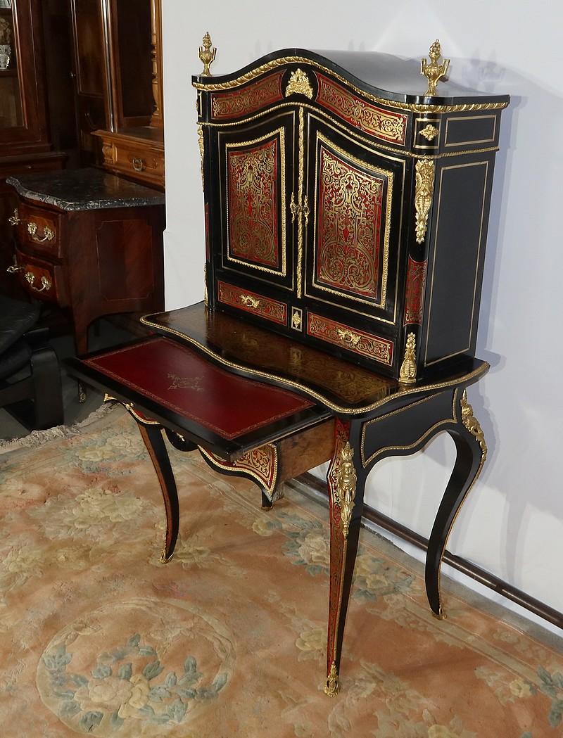 Small Cabinet in Boulle Marquetry, Napoleon III period – Mid-19th century For Sale 8