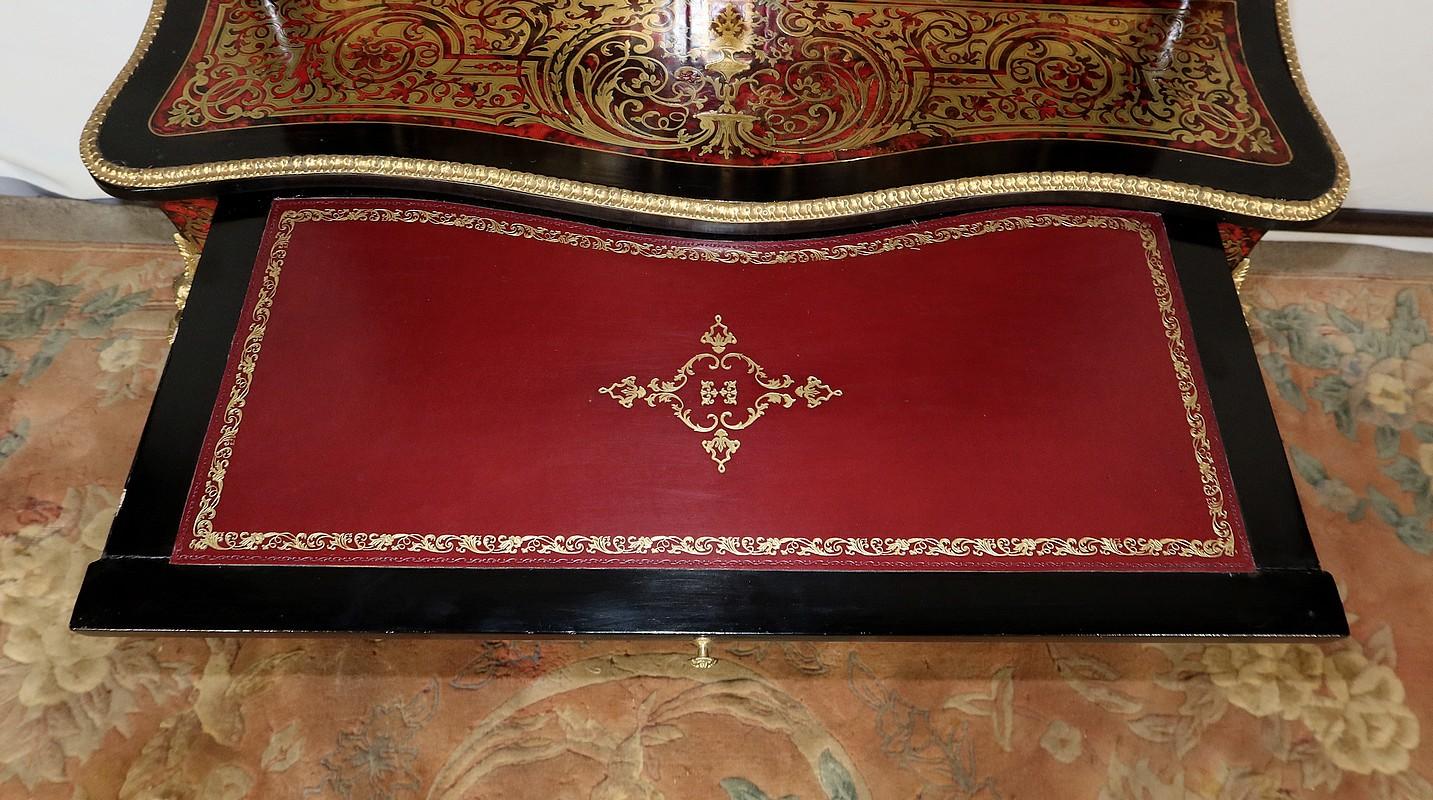 Small Cabinet in Boulle Marquetry, Napoleon III period – Mid-19th century For Sale 9