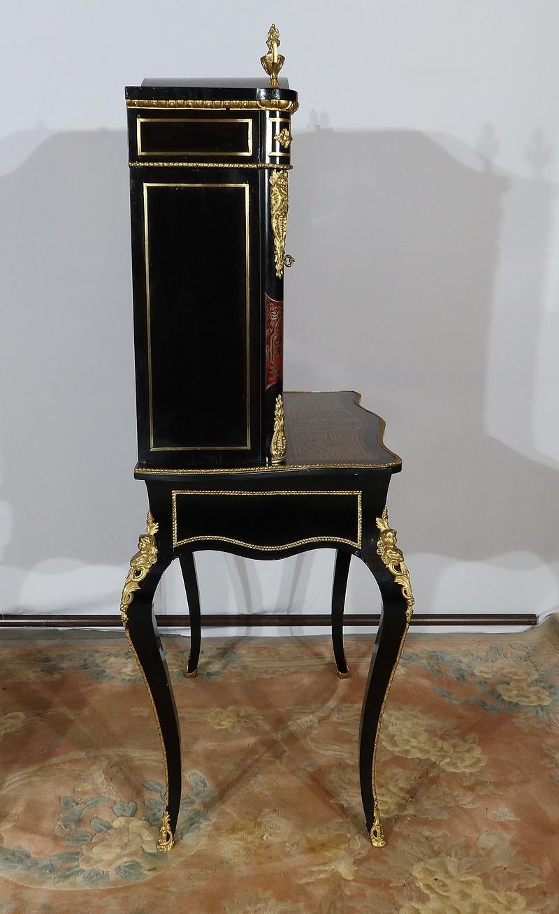 Small Cabinet in Boulle Marquetry, Napoleon III period – Mid-19th century For Sale 11