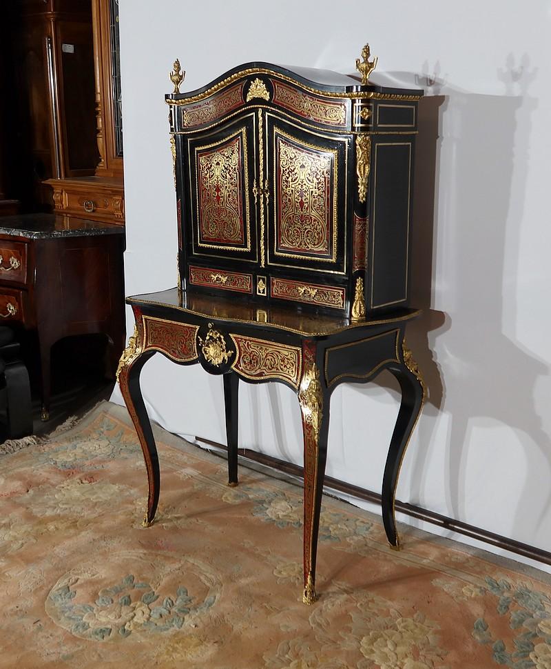 French Small Cabinet in Boulle Marquetry, Napoleon III period – Mid-19th century For Sale