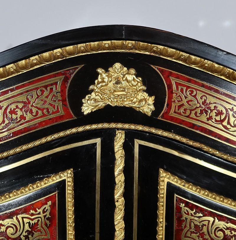 Brass Small Cabinet in Boulle Marquetry, Napoleon III period – Mid-19th century For Sale
