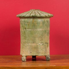 Petit Chinese Ming Dynasty 17th Century Terracotta Granary with Verdigris Patina