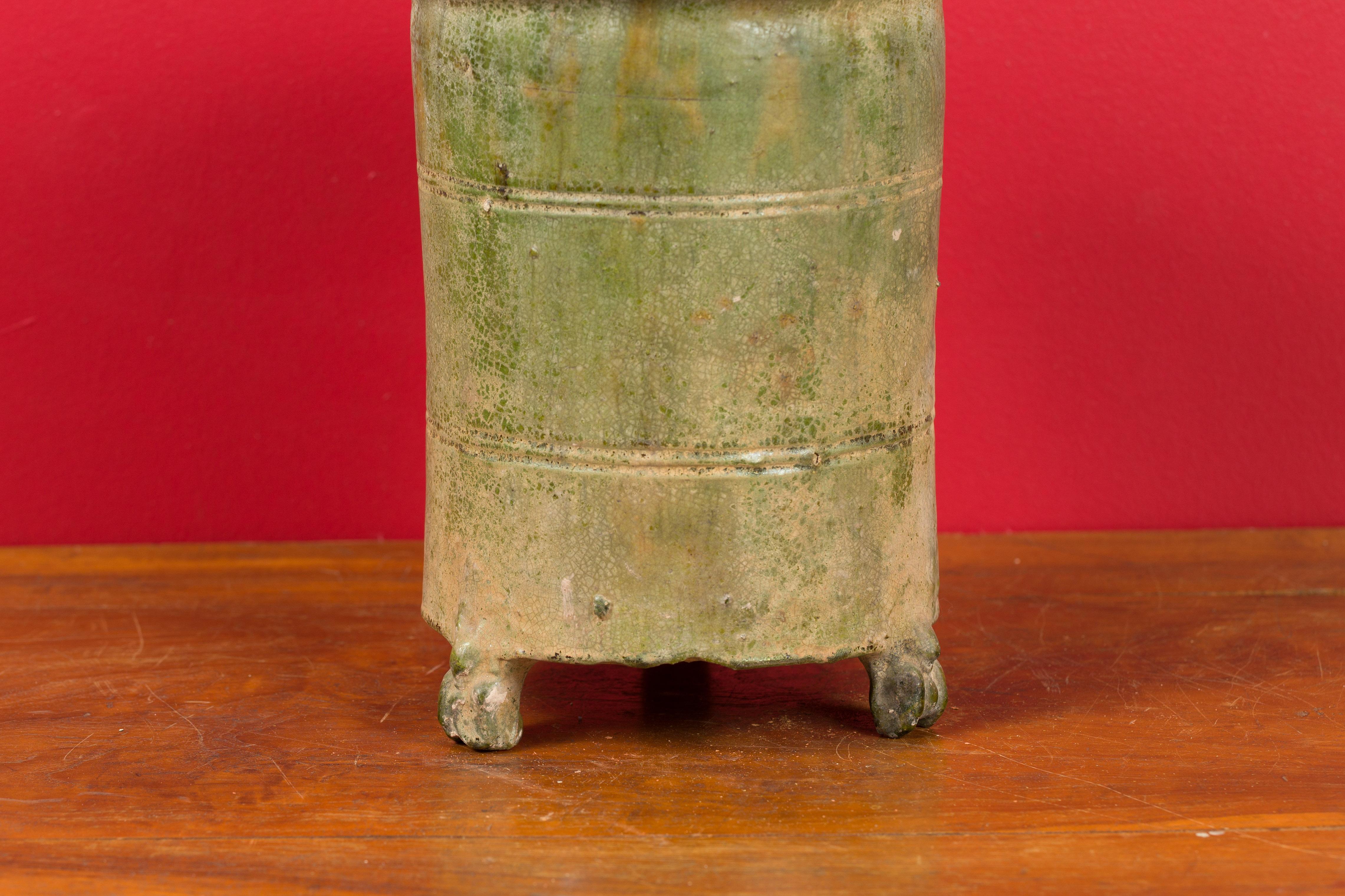 Petit Chinese Ming Dynasty 17th Century Terracotta Granary with Verdigris Patina For Sale 2