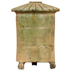 Petit Chinese Ming Dynasty 17th Century Terracotta Granary with Verdigris Patina