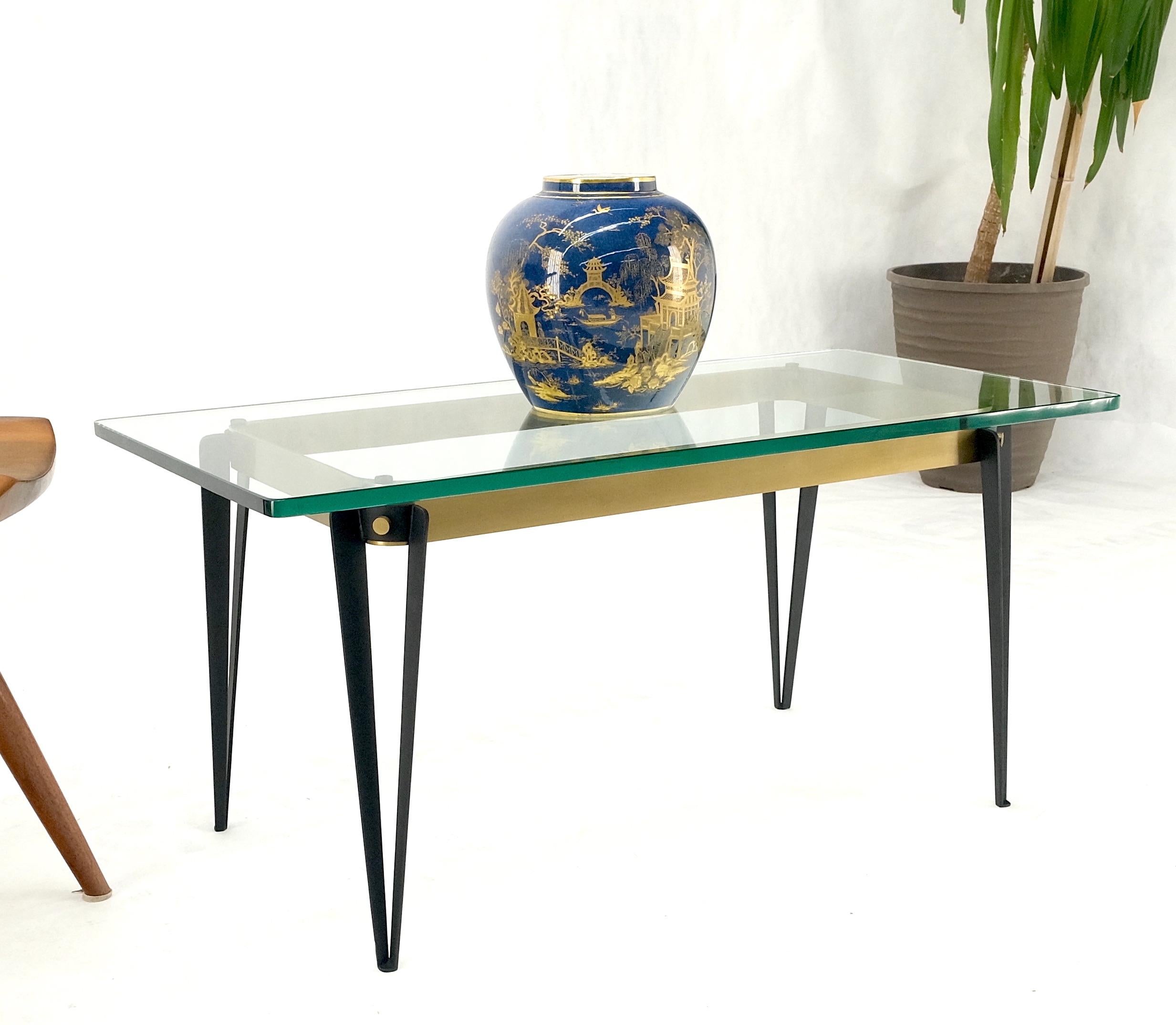 Petit Fontana Arte Mid-Century Modern Brass & Glass Rectangle Coffee Table Mint! For Sale 4