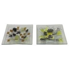 Petit Fused Abstract Glass Vessels von Frances und Michael Higgins Signiert