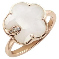 PETIT JOLI bague en or rose 18 carats avec agate blanche et diamants 16118R