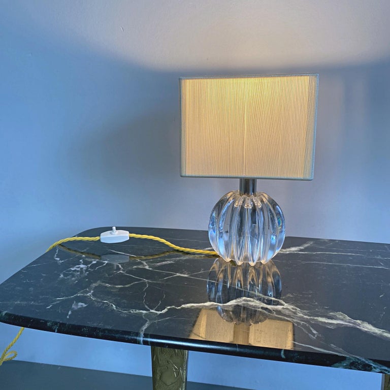Italian Petit Midcentury Venini Murano Blown Glass Table Lamp, 1950s, Italy For Sale